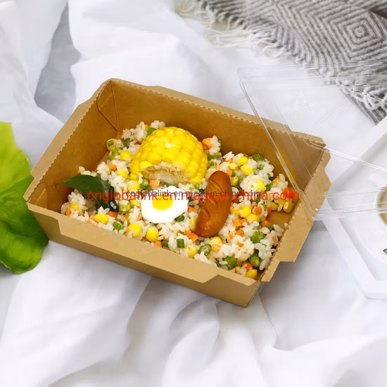 Kraft Paper Waterproof Food Container Disposable Lunch Fast Food Container