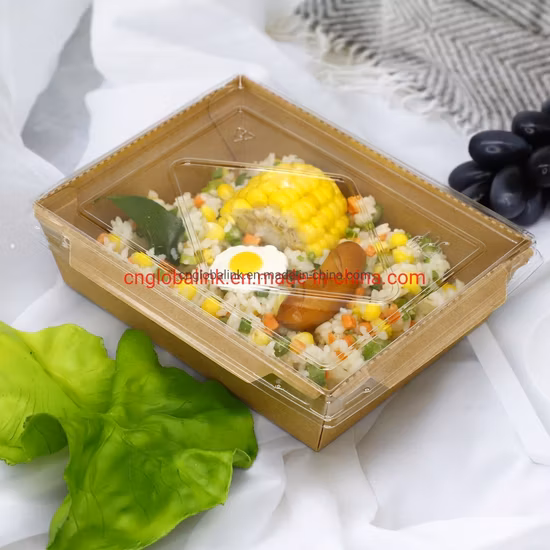 Kraft Paper Waterproof Food Container Disposable Lunch Fast Food Container